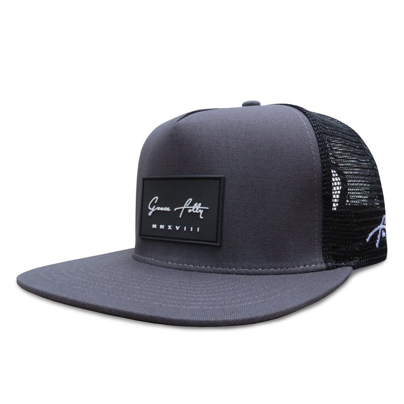 Grace Folly Trucker Hat for Men & Women. Snapback Mesh Caps (US, Alpha, One Size, One Size, Charcoal Gray) - Image 1