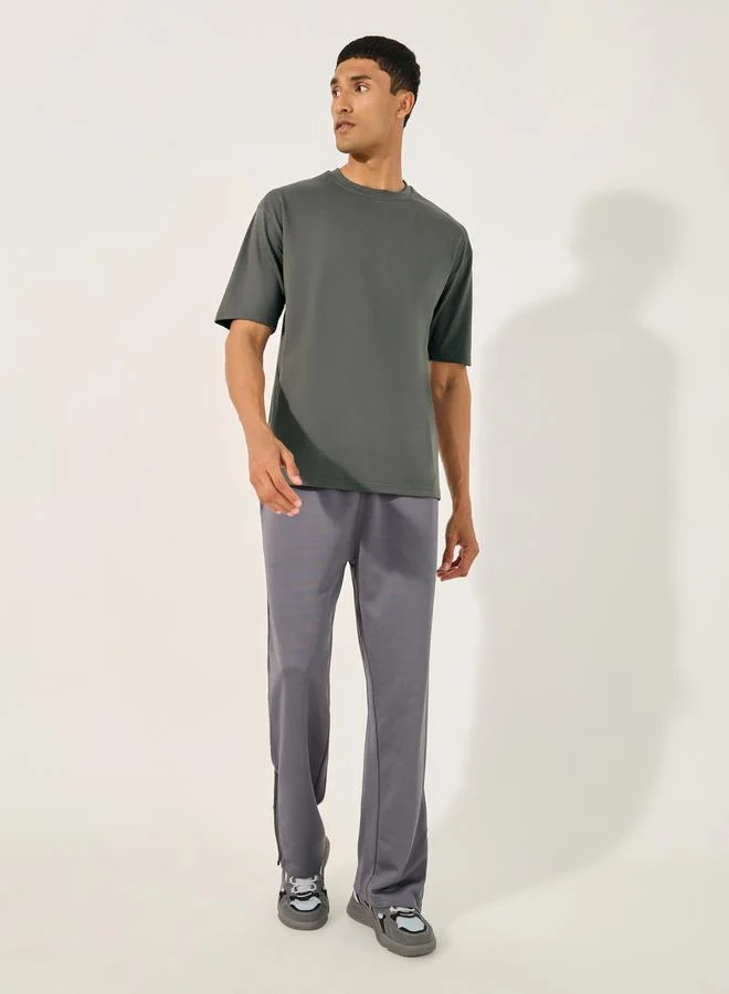 Styli Graphic Print Round Neck Oversized T-Shirt