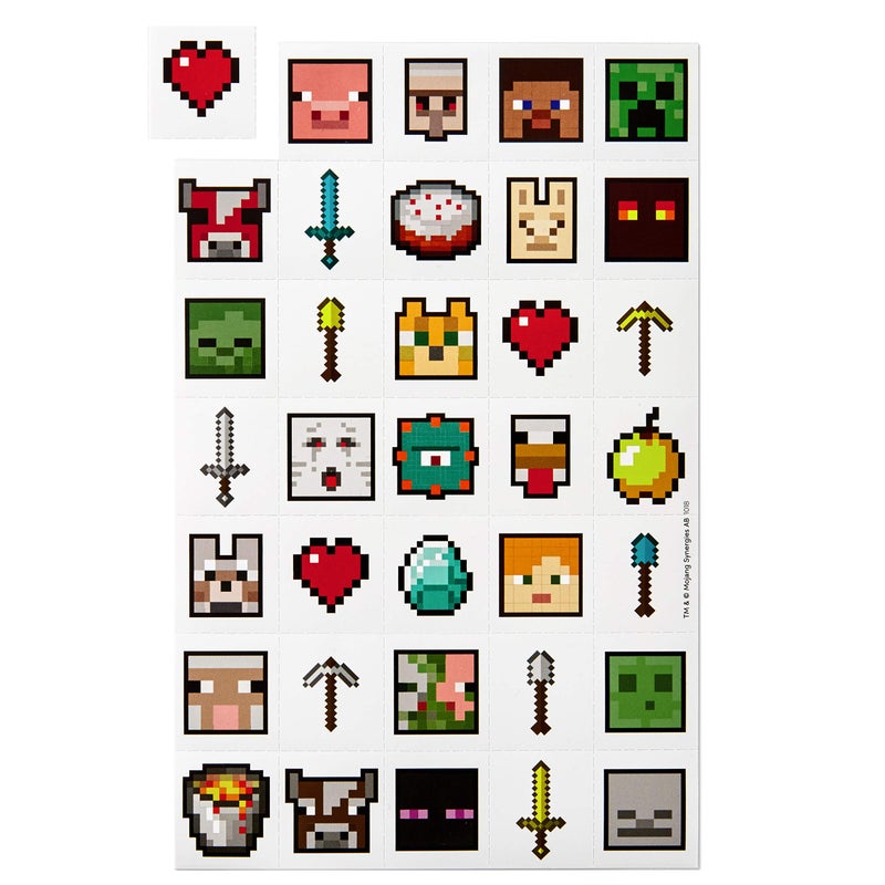 Hallmark Minecraft Valentines Day Cards and Mailbox for Kids School Classroom Exchange (1 Box, 32 Valentine Cards, 35 Stickers, 1 Teacher Card) - Image 5