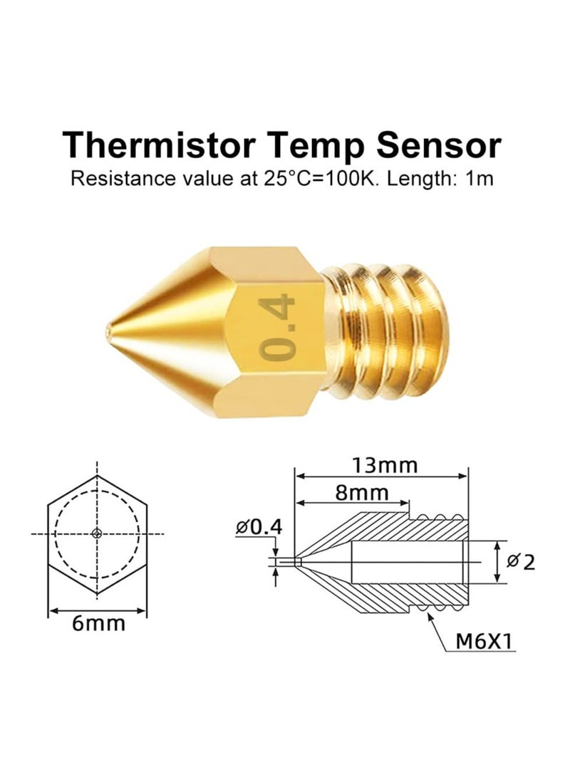 Zikra Upgraded 3D Printer kit, for 1.75mm Filament PTFE Teflon Tube Pneumatic connectors,Brass Nozzle*2, Steel Nozzle*1, Silicon Cap*3, Tube Cutter for 3D Printer. - Image 4