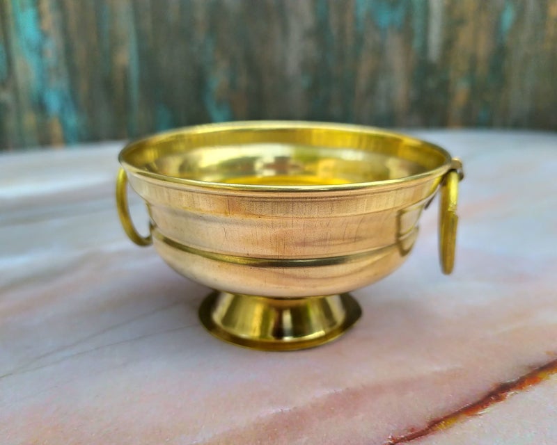 SHINDE EXPORTS Brass/pital ghee/panchamrit/makhan patra/Bowl 3.34 inches 60gms for puja - Image 1