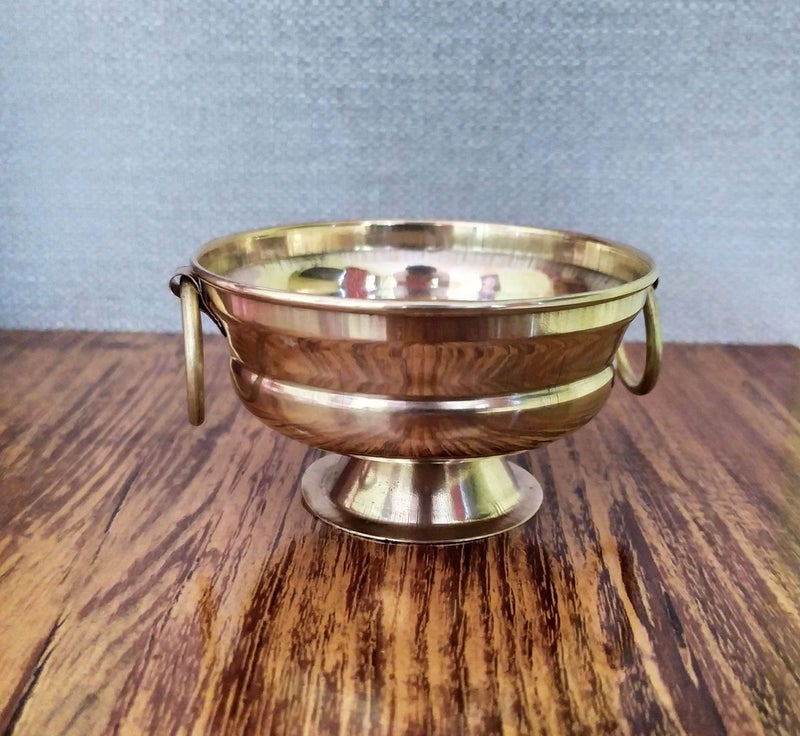 SHINDE EXPORTS Brass/pital ghee/panchamrit/makhan patra/Bowl 3.34 inches 60gms for puja - Image 2