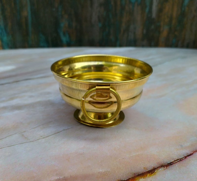 SHINDE EXPORTS Brass/pital ghee/panchamrit/makhan patra/Bowl 3.34 inches 60gms for puja - Image 5