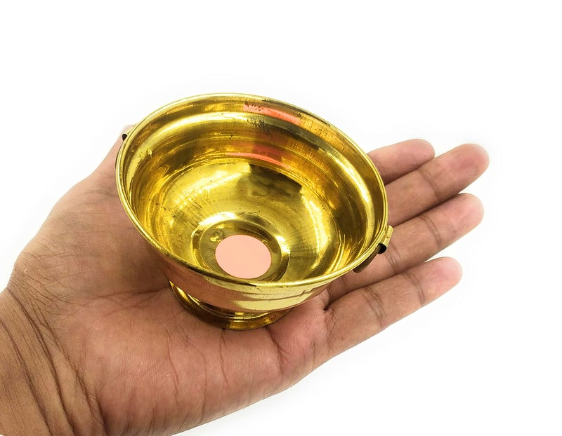SHINDE EXPORTS Brass/pital ghee/panchamrit/makhan patra/Bowl 3.34 inches 60gms for puja - Image 4