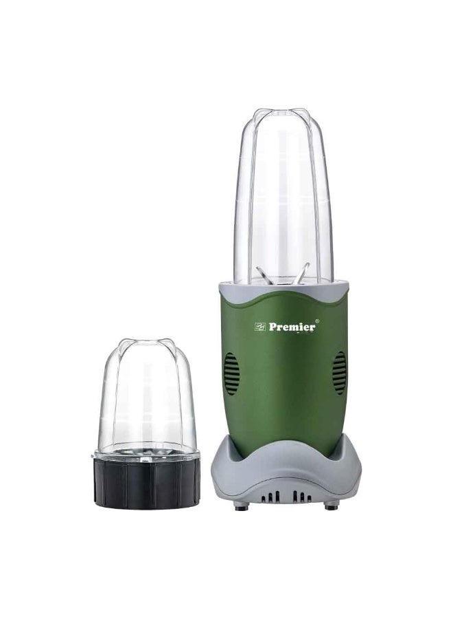 Premier Insta Nutri 400W Electric Blender Green | Juicer, Mixer, Grinder & Smoothie Maker | 2Jars - 500ml Multiuse, 300ml Dry Grind | ABS Body | Lightweight & Easy to Carry | 2 Year Warranty