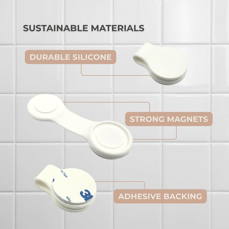 MiReDe Shower Curtain Keeper | Shower Curtain Clips | Self-Adhesive Wall Clips for Inside Shower | Easy to Install | Splash Guard | Pack of 4 - Image 5