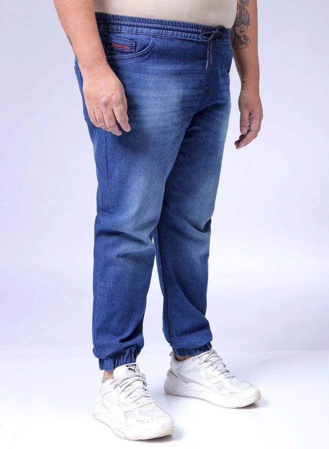 HARDSODA  Men Plus Size Slim Fit Solid Mid-Rise Stretchable Denim Joggers for Men | Best Price UAE