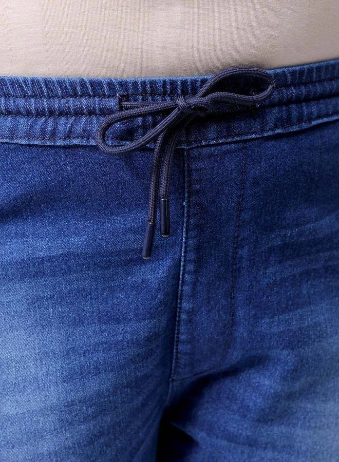 HARDSODA  Men Plus Size Slim Fit Solid Mid-Rise Stretchable Denim Joggers for Men | Best Price UAE