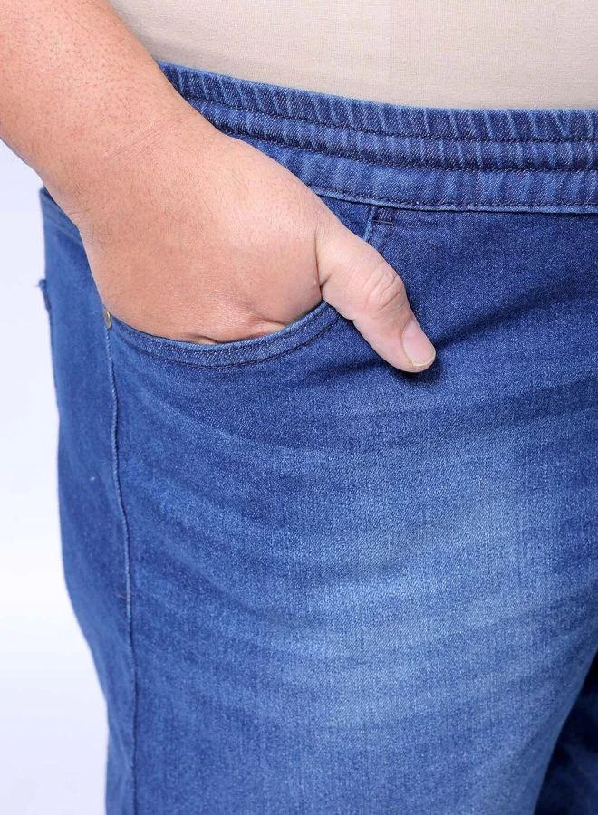 HARDSODA  Men Plus Size Slim Fit Solid Mid-Rise Stretchable Denim Joggers for Men | Best Price UAE