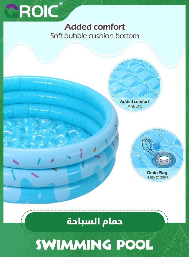 GROIC Inflatable Kiddie Pool, 48" *12"  Guardrail Swimming Pool for Kids, Blow Up Pool for Kids Outdoor Party Games, Inflatable Round Swimming Pool Large Kiddie Pool Perfect for Adults and Kids - Image 3