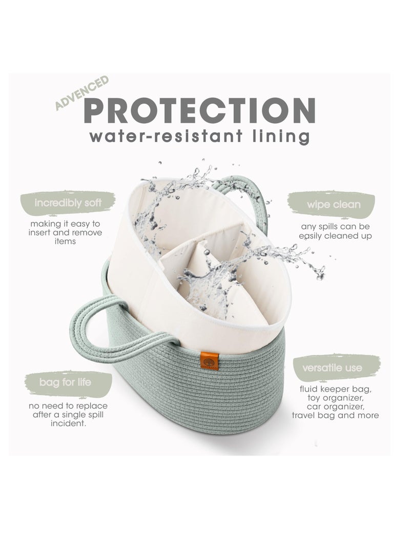 Arabest 2-in-1 Baby Diaper Caddy Organizer, Water-Resistant Lining Protection, Easy Care, Basket for Changing Table or Dresser, Multi-Use, Newborn Baby Essentials - Image 2