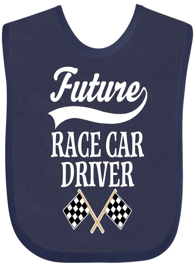 inktastic Future Race Car Driver Racing Baby Bib Navy Blue 2bf79 - Image 1