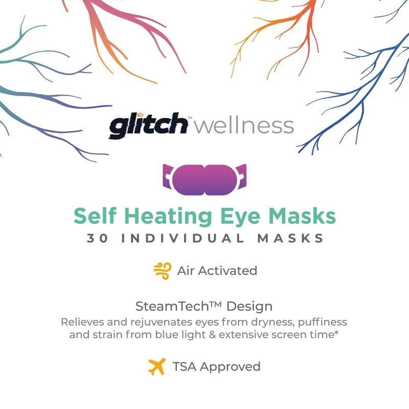 Glitch Self Heating Eye Mask - Steam Eye Mask for Dry Eyes, Soothing Relief, Stress Reduction - Disposable Warm Eye Compress Moist Heat - Image 5
