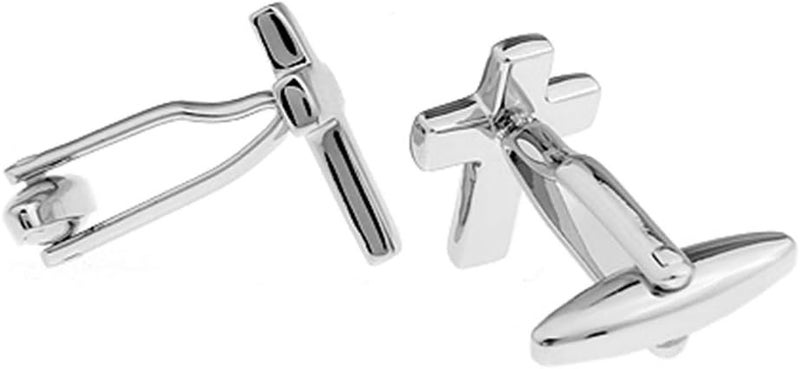 Vcufflinks Cross Christian Pair Cufflinks Silver Cuff Links - Image 3