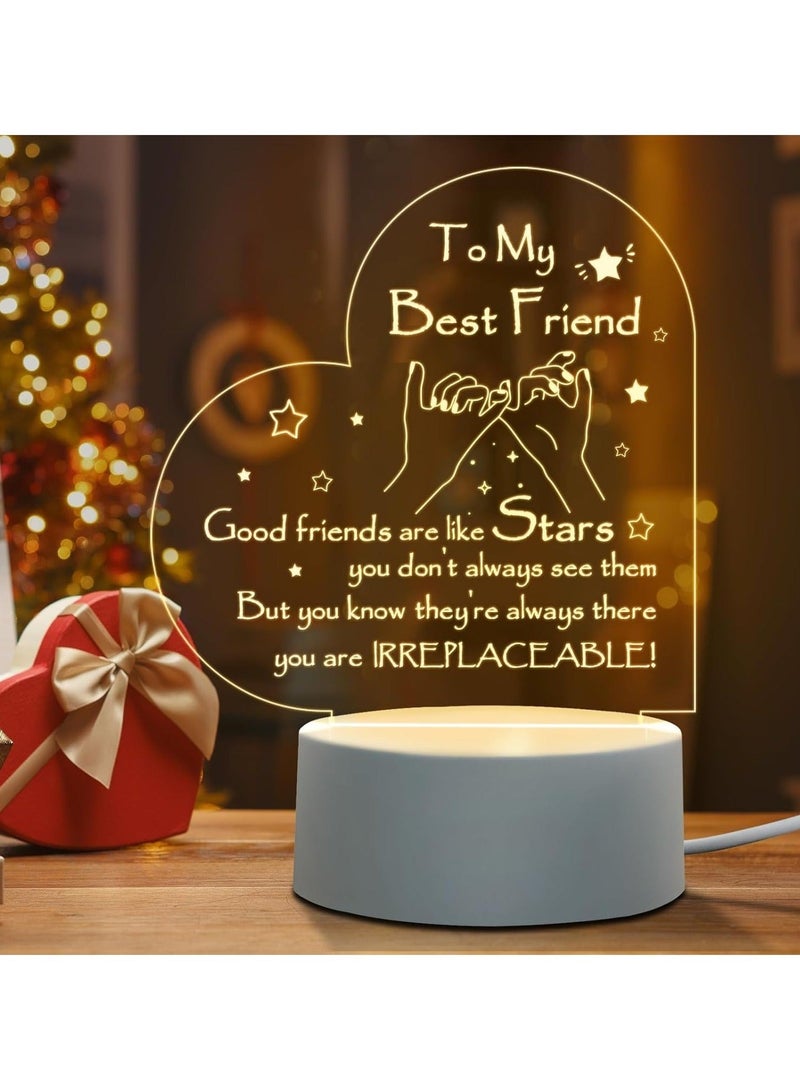 كابتن تيك Engraved Night Light for Best Friend and Sister, Gift for Birthdays, Valentine's Day, and Thank You Occasions KSA | Riyadh, Jeddah - Image 1