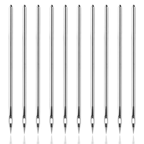 Trinkrittey 10 Pcs Leather Sewing Awl Hand Sewing Needle Canvas Leather Sewing Awl Needle for Shoe Repairing and Leather Repairing - Image 1