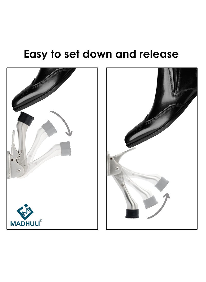 MADHULI Madhuli Door Stopper Rubber for Main Door Chrome Finish Door Stop Solid Metal Door Mounted Door Stopper Rubber Tip with Adjustable Height Door Catch Holder Heavy Duty Door Stopper for HomeOffice  - Image 2