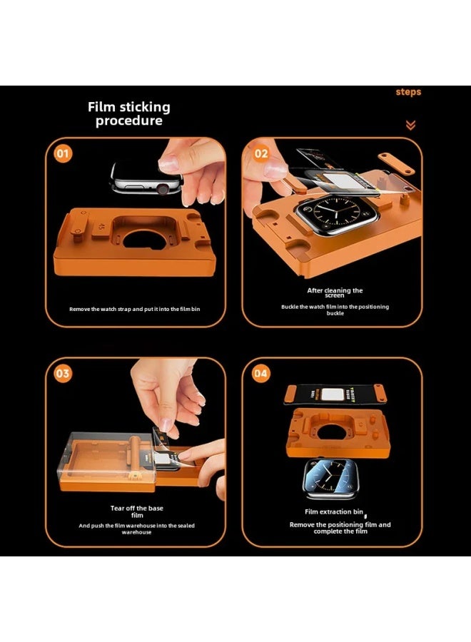 Watch 7 8 9 Series Stainless Steel Film Full Screen Soft Film Watch 6 Generation Handwatch Sticker-Color:4K HD  With Film Artifact-Dimensions:WatchSeries10-46mm - Image 2