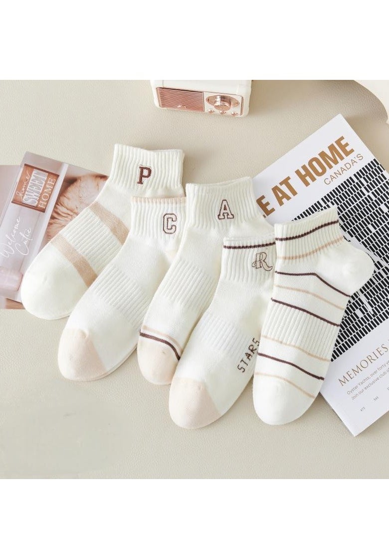 Generic - Women Absorb Sweat and Deodorize Socks 5 Pairs High Quality Socks One Size Fits All - Image 1