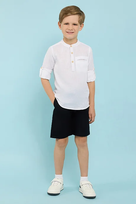 أر أند بي Solid Shorts with Drawstring Waist