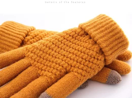 Krystle Winter Touchscreen Gloves for Women, 1 Pairs Women's Warm Driving Gloves Thermal Knit Soft Fleece Lined Texting Gloves_Pack Of 01(Free Size,Beige) - Image 3