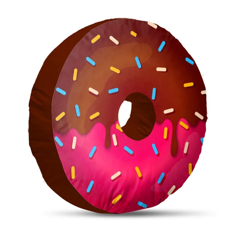 DREAMVIO Velvet Donut/Doughnut Plush Cushion/Pillow for Kids - 14X14 Inch, Design22 (Multicolor) - Image 3