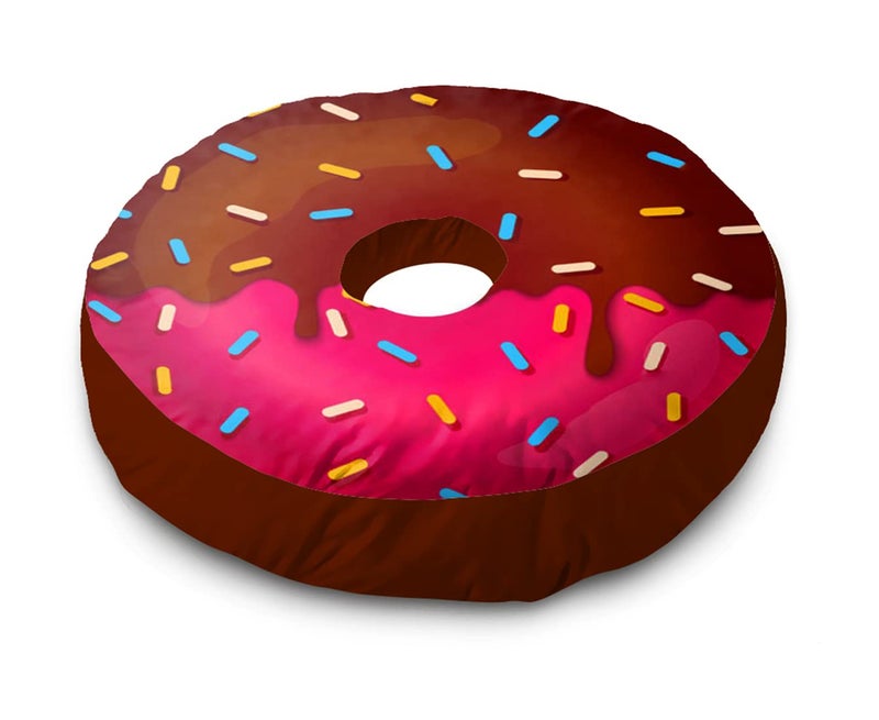 DREAMVIO Velvet Donut/Doughnut Plush Cushion/Pillow for Kids - 14X14 Inch, Design22 (Multicolor) - Image 5