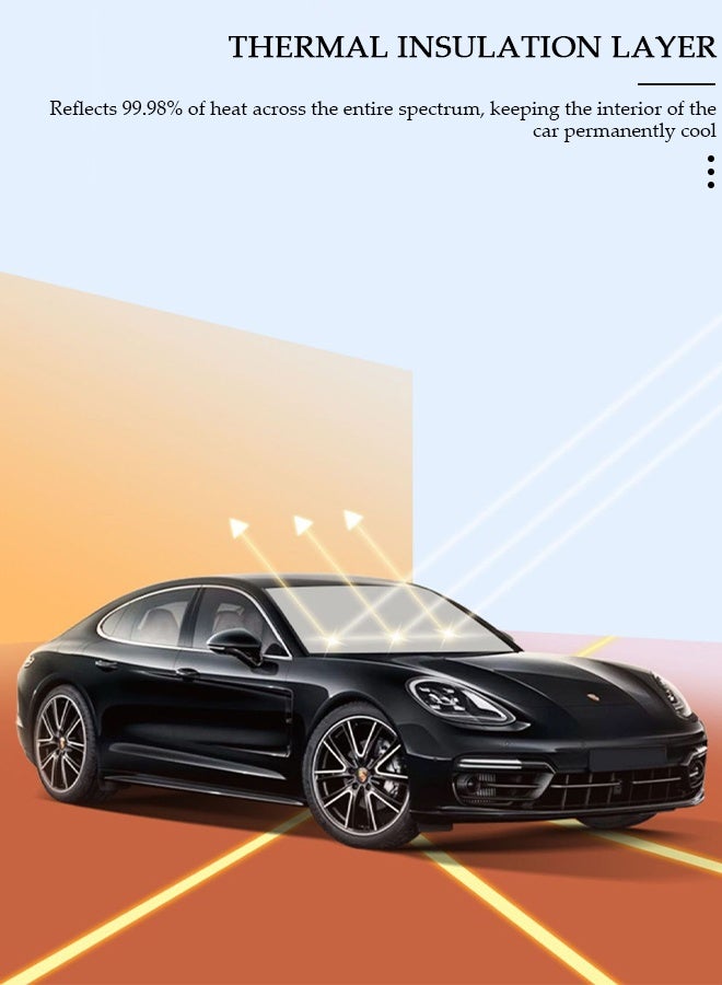 DUNISO 5-Piece Windshield Sunshade Set for Three-compartment Car Car Window Shade Front Windshield Shades UV Rays Sun Visor Protector Easy to Use Fits Windshields Keep Car Cool - Image 2