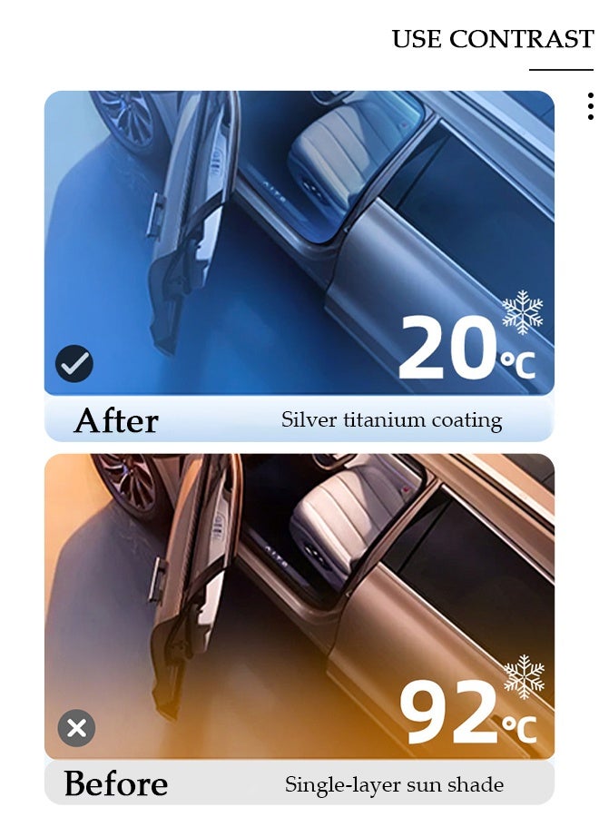 DUNISO 5-Piece Windshield Sunshade Set for Three-compartment Car Car Window Shade Front Windshield Shades UV Rays Sun Visor Protector Easy to Use Fits Windshields Keep Car Cool - Image 4