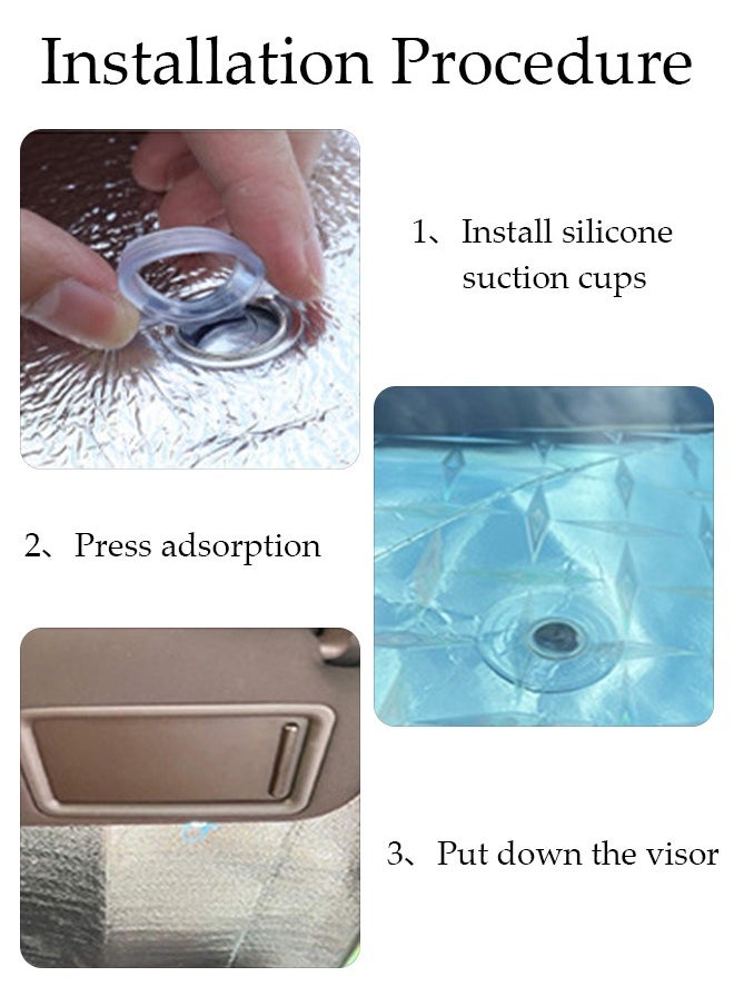 5-Piece Windshield Sunshade Set for Three-compartment Car Car Window Shade Front Windshield Shades UV Rays Sun Visor Protector Easy to Use Fits Windshields Keep Car Cool