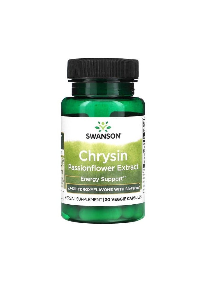 SWANSON Chrysin Passionflower Extract, 30 Veggie Capsules