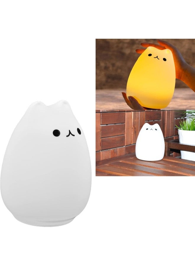 klarako Cat Shaped Night Light USB Charging Silicone Color Changing LED Touch Ambient Lamp for Bedroom - Image 2