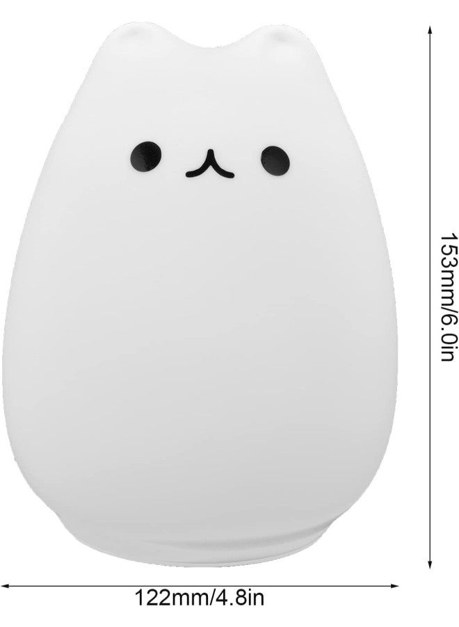 klarako Cat Shaped Night Light USB Charging Silicone Color Changing LED Touch Ambient Lamp for Bedroom - Image 4