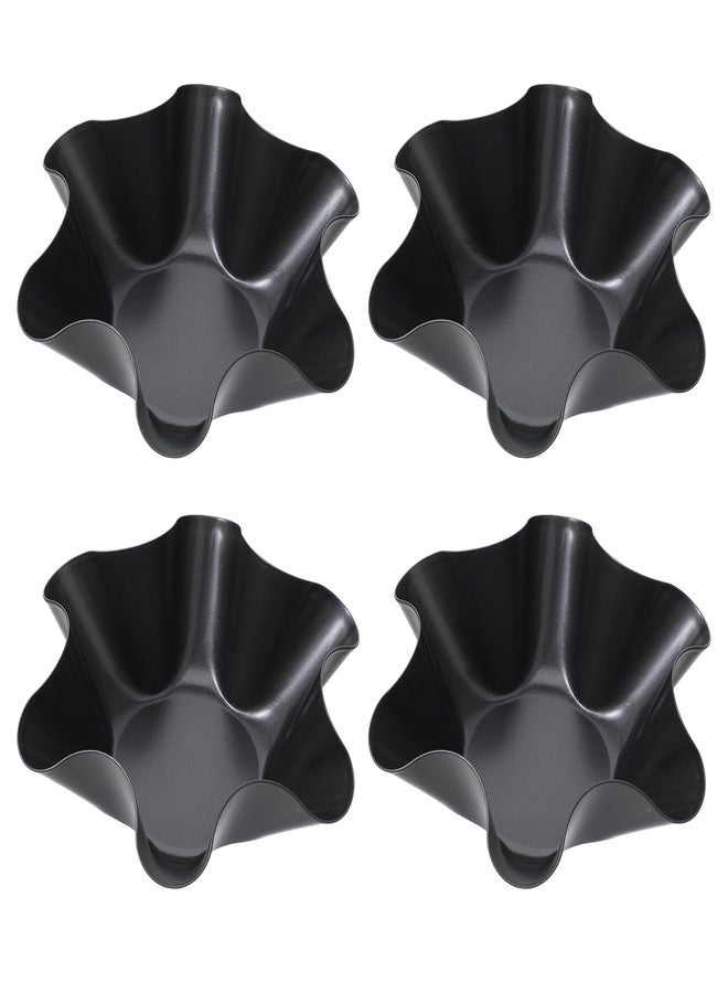 Dimeho 4 Pack Taco Salad Bowl Maker Molds Non Stick Carbon Steel Tortilla Maker Shell Pans Tostada Baking Molds for Frying Salad Home Cooking & Entertaining - Image 1