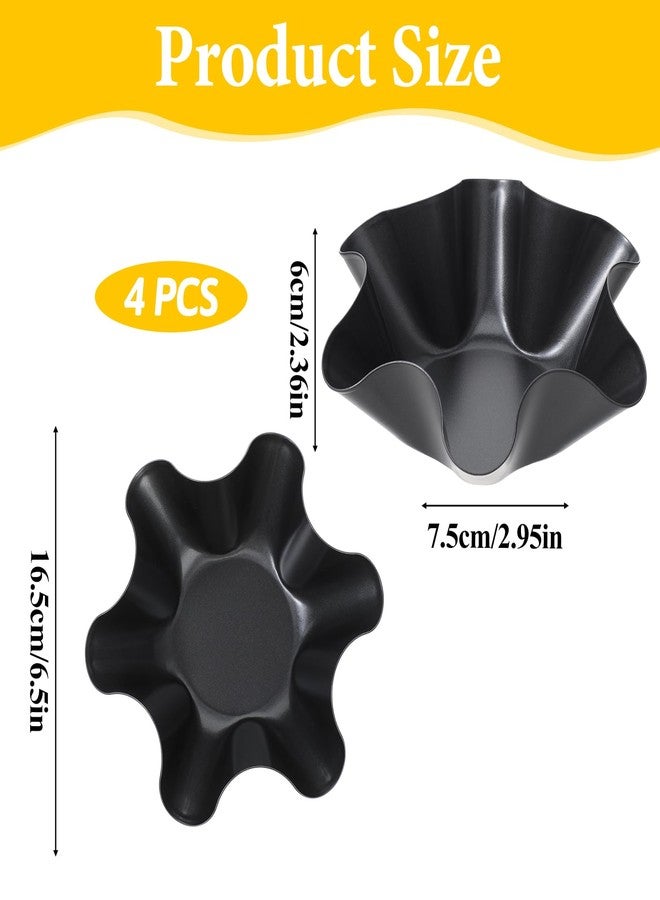 Dimeho 4 Pack Taco Salad Bowl Maker Molds Non Stick Carbon Steel Tortilla Maker Shell Pans Tostada Baking Molds for Frying Salad Home Cooking & Entertaining - Image 2