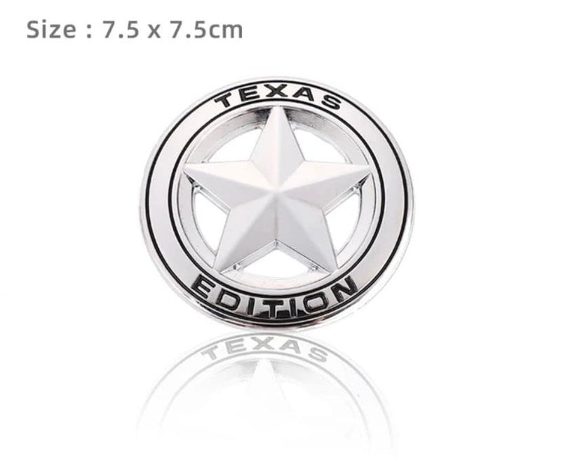 AUTO MT Emblems for Car & Bike Metal Lo.go and Grill Me.tal Lo.go, Auto Accessories for Car Emblem 3D Badge Auto Racing Sport Sticker Grand Tourer Decal. (Texas Edition Chrome Black Sticker.) - Image 2