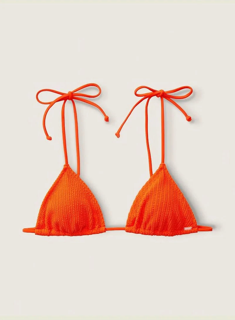 PINK Crinkle Triangle Bikini Top