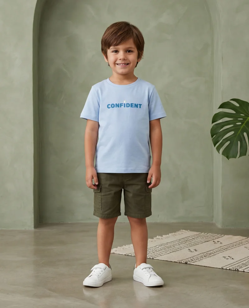 Babies & More Babies & More Toddler Boys Light Blue Short Sleeve T-Shirt