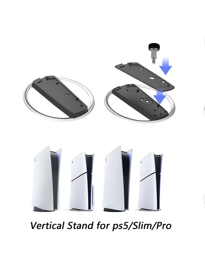 Vertical Stand for ps5/Slim/Pro/Standard Console Disc & Digital Editions, Space-Saving Alloy Base Holder, Stable Vertical Cooling Bracket for PS5 All Editions - Image 2