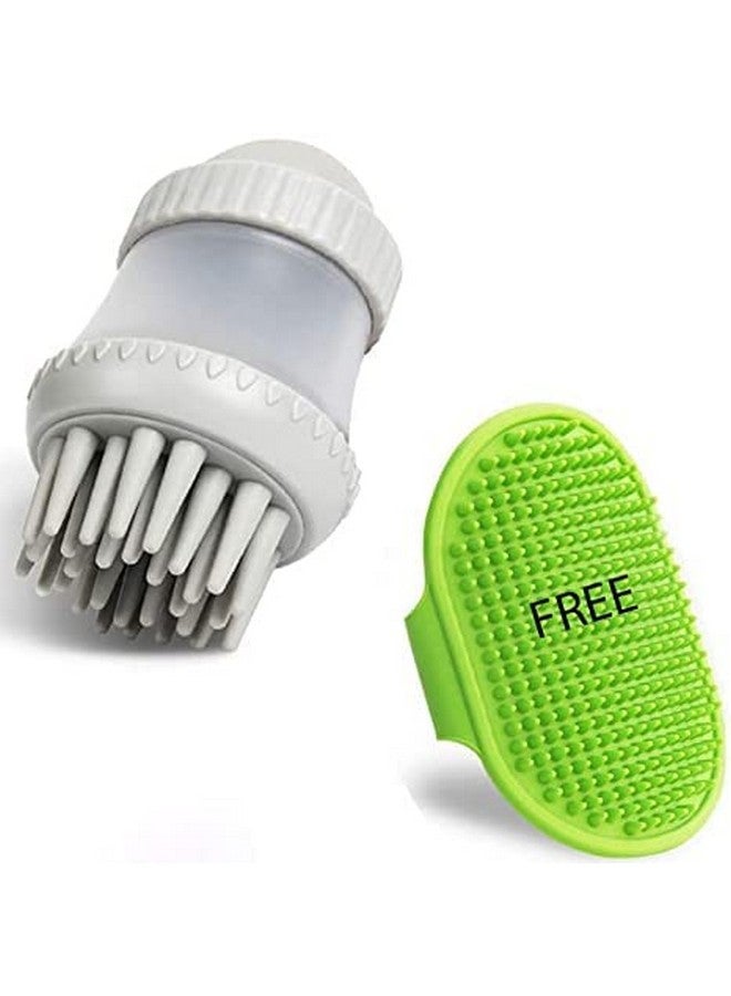 Pet Bath & Massage Brush Shampoo Dispenser For Daily Grooming For Short And Long Hair With Free Grooming Hand Brush - Image 1