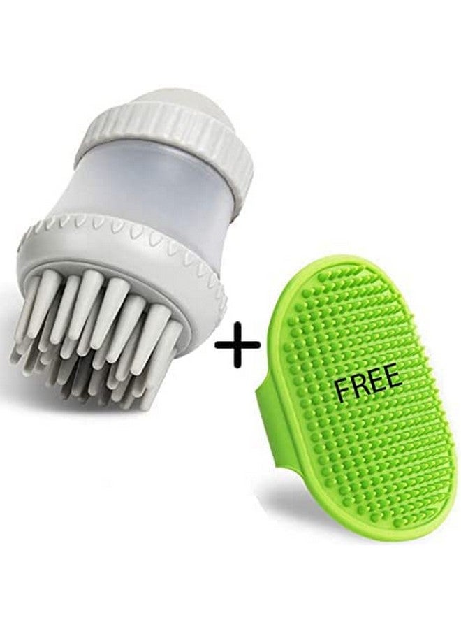 Pet Bath & Massage Brush Shampoo Dispenser For Daily Grooming For Short And Long Hair With Free Grooming Hand Brush - Image 3