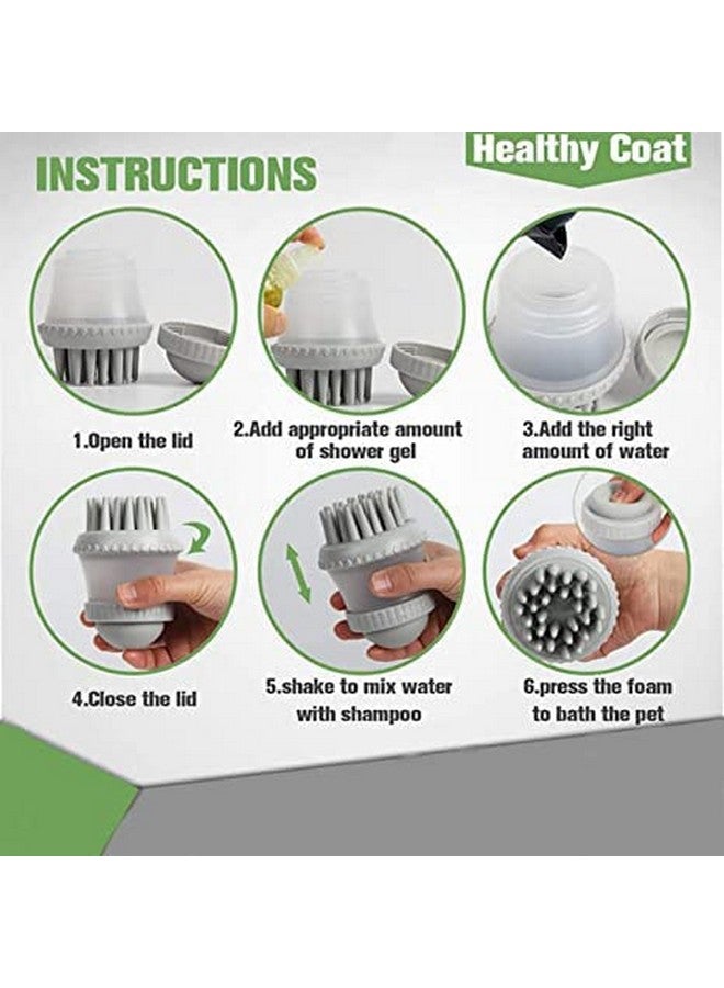 Pet Bath & Massage Brush Shampoo Dispenser For Daily Grooming For Short And Long Hair With Free Grooming Hand Brush - Image 4