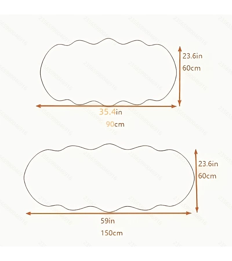 Dusty Pink Rabbit Plush Floor Mat Wavy Irregular Shape Cloud Design Soft Anti Slip Back For Living Room Sofa Bay Window Corridor Entrance 60 X 150 Cm - Image 4
