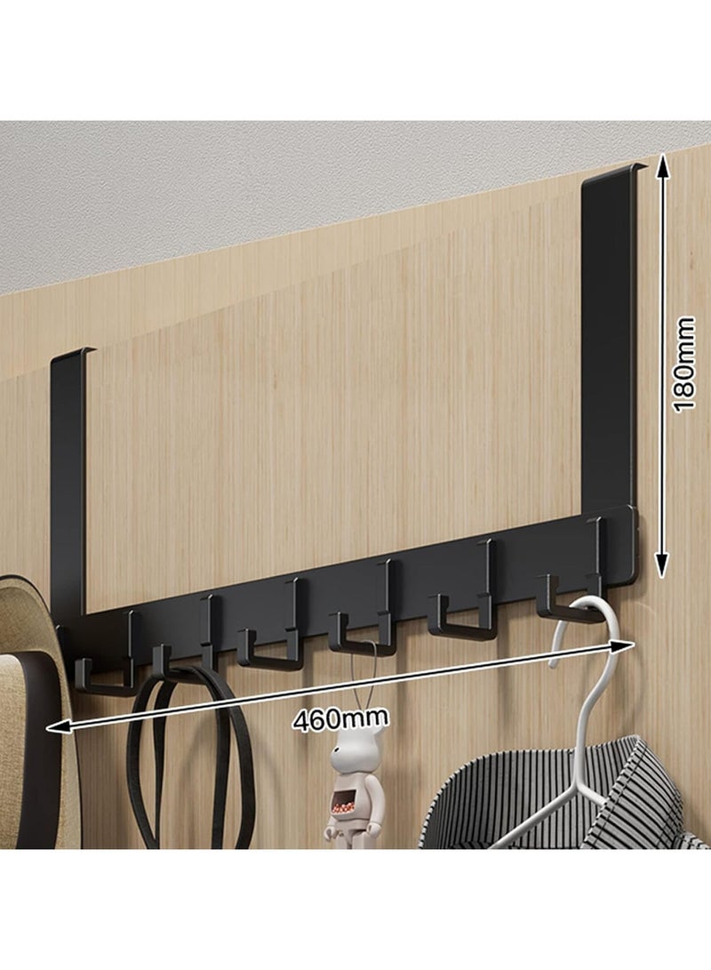 Door Hanger Over The Door Hook Moving 7-Hooks Over Door Coat Rack for Hanging Aluminum Heavy Duty Door Organizer for Towels Clothes Hats Bag Behind Back of Door Bathroom - Image 2