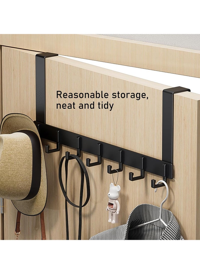 Door Hanger Over The Door Hook Moving 7-Hooks Over Door Coat Rack for Hanging Aluminum Heavy Duty Door Organizer for Towels Clothes Hats Bag Behind Back of Door Bathroom - Image 5