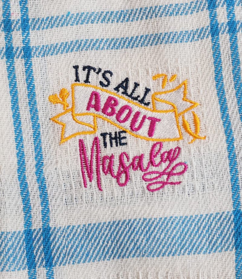 MaatirDesigns Maatir White Checks Embroidered Waffle Cotton Kitchen Dish Towel Set 2 - Image 4