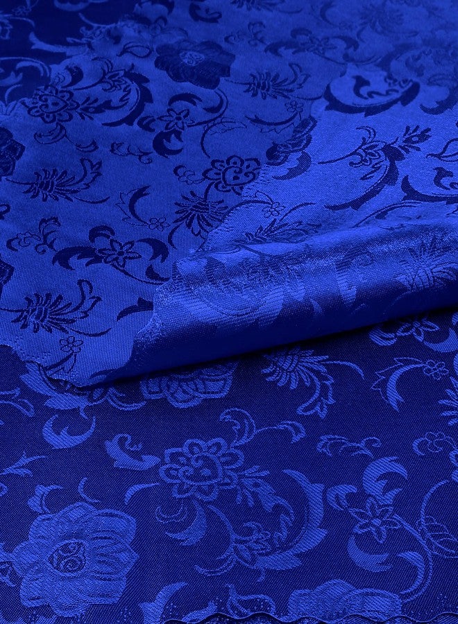 Cobedzy مجموعة كوبيدزي من 60 منديلًا من قماش الساتان الأزرق الملكي، مقاس 17 × 17 بوصة. مناديل ساتان، مناديل قماش دمشقي، مناديل عشاء جاكار، مناديل قماشية فاخرة لحفلات الزفاف والمآدب والمطاعم وتزيين العشاء. - Image 5