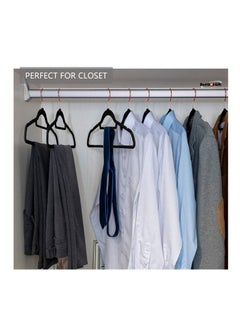 Red Dot Gift 50-Pack Black Non-Slip Velvet Hangers 42cm/16.8In With 360 Degree Rotatable Hook, Durable & Slim for Coat,Pant  - Image 5