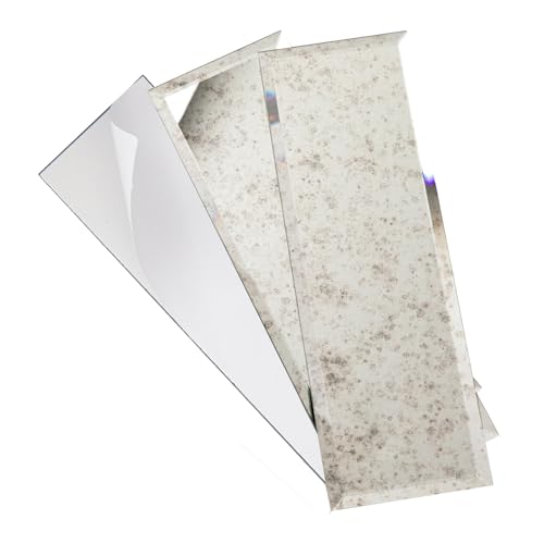 Diflart Peel and Stick Mirror Backsplash, Light Antique, 3x10 Inch, Beveled Mirror Subway Kitchen Bar Wall Tile (5 Sq.ft, 24 Pcs) - Image 1