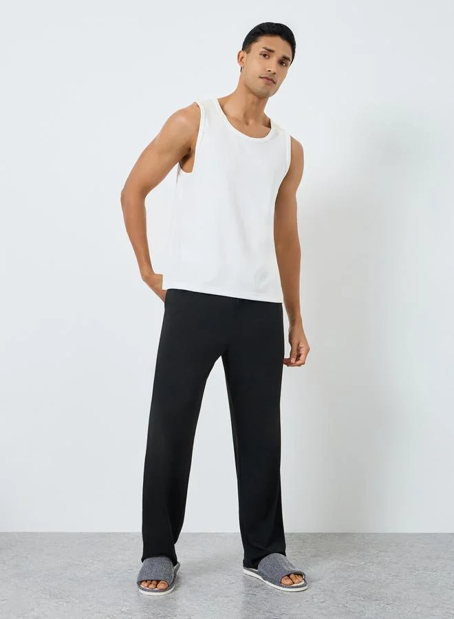 ستايلي بنطال بيجاما سادة بخصر مطاطي